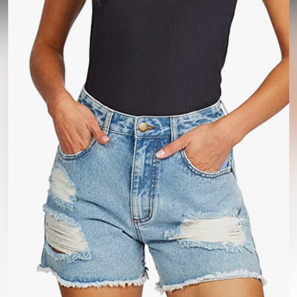 Billabong distressed midi shorts